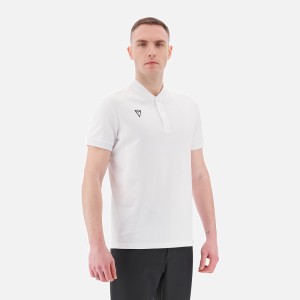 Nisiros Icon bawełniana koszulka polo wyjściowa biała