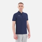 Nisiros Icon bawełniana koszulka polo wyjściowa granatowa