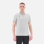 Chalki Icon bawełniana koszulka polo wyjściowa szary melanż